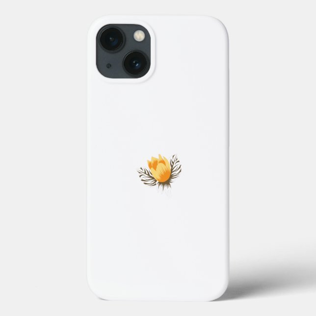 a yellow flower with leaves on a white background Case-Mate iPhone case (Back)