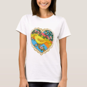A Yellow  Heart Bird T-Shirt