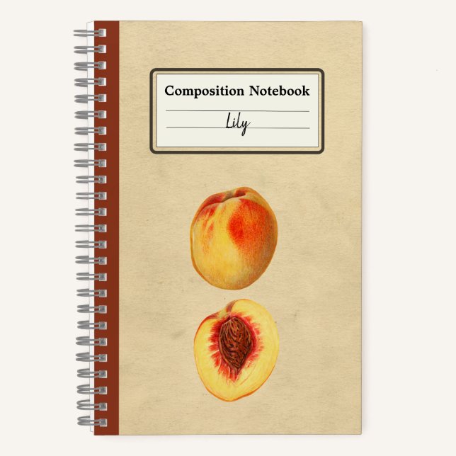 A Yellow Peach and a Half Personalised Composition Notebook (Front)