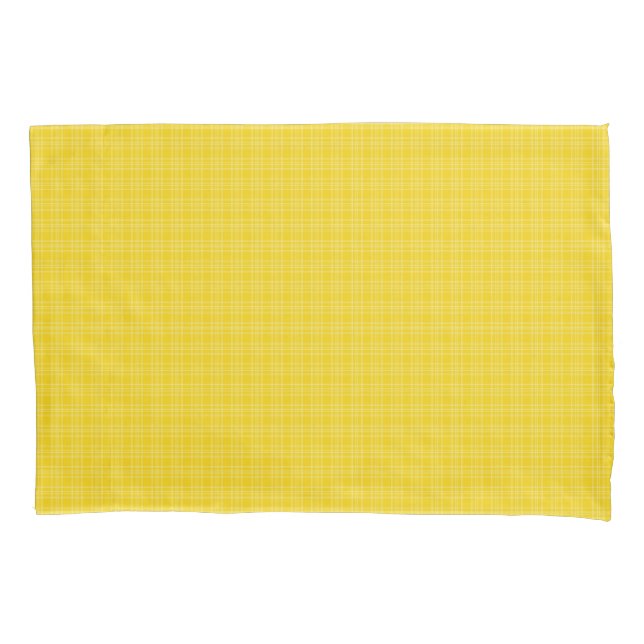 A yellow plaid fabric is shown in two images pillowcase (Front)