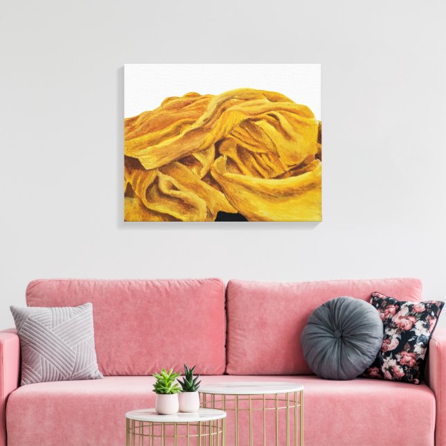 A yellow scarf canvas print (Insitu(LivingRoom))