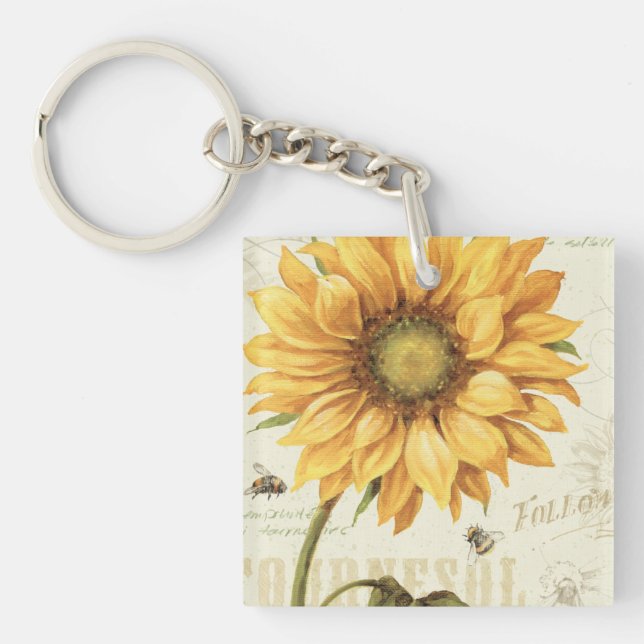 A Yellow Sunflower Key Ring (Front)