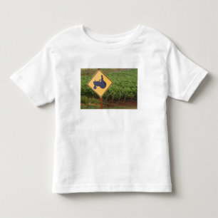 A yellow tractor crossing sign in the vineyard toddler T-Shirt