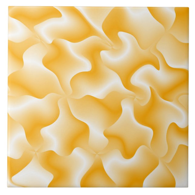 A yellow & white groovy modern tiles design (Front)