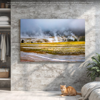 A Yellowstone Geyser Landscape Canvas Print