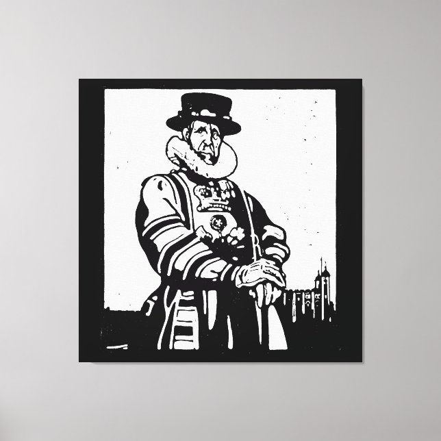 A Yeoman Warder or Beefeater Canvas Print (Front)