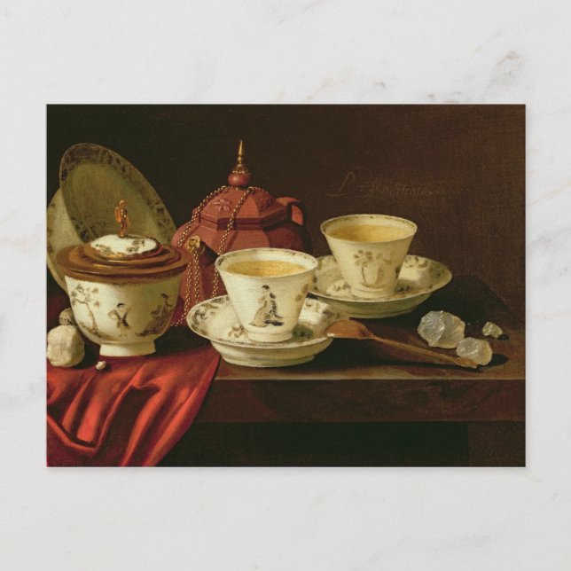 A Yixing Teapot and Chinese Porcelain Tete-a-Tete Postcard (Front)