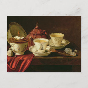 A Yixing Teapot and Chinese Porcelain Tete-a-Tete Postcard