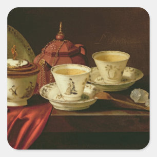 A Yixing Teapot and Chinese Porcelain Tete-a-Tete Square Sticker