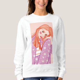 a young blonde girl.  sweatshirt