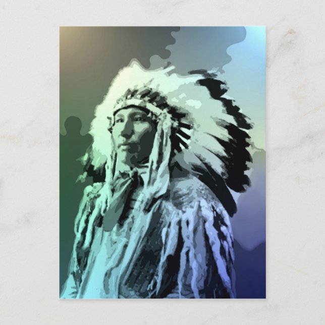 A Young Brule Indian Man Postcard (Front)