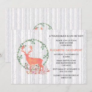A Young Buck is on His Way Baby Shower Invitation