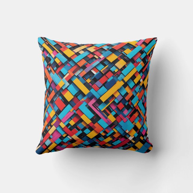 A young, colourful pattern image cushion (Back)