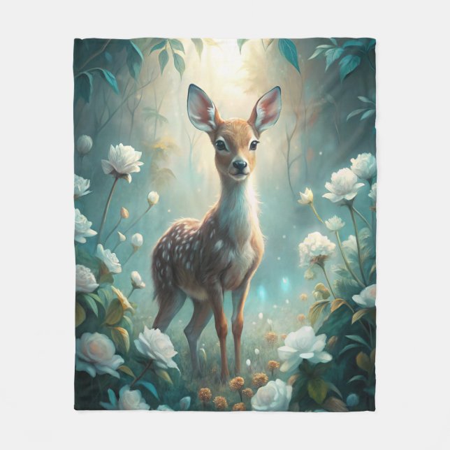 A Young Fawn Fleece Blanket (Front)