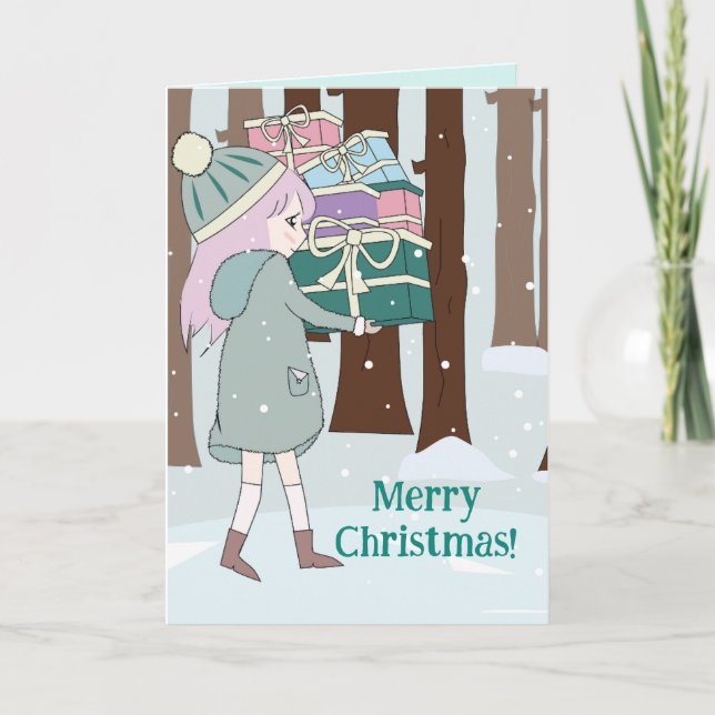 A YOUNG GIRL CHRISTMAS CARD (Front)