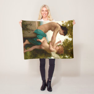 A Young Girl Defending Herself Against Eros Fleece Blanket