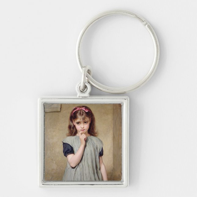 A Young Girl in the Classroom, 1876 (oil on canvas Key Ring (Front)