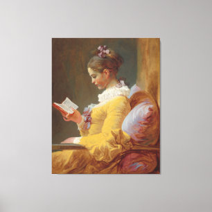 A Young Girl Reading, The Reader by J. Fragonard Canvas Print