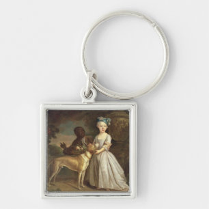 A Young Girl with a Dog and a Page, 1720-30 (oil o Key Ring