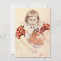 A Young Girl with a Doll by Carl Larsson,