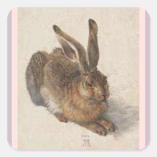 A Young Hare Square Sticker