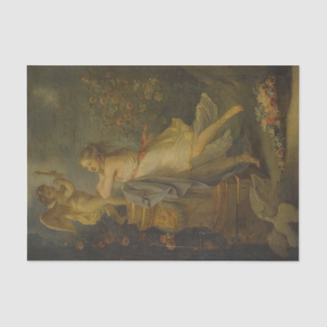 A Young Lady Before a Statue of Cupid, Callet Tissue Paper (Front)