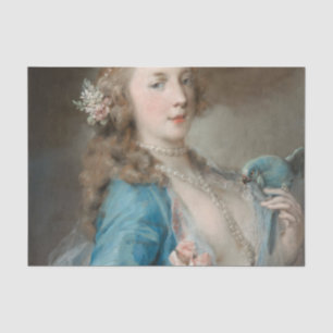 A Young Lady with a Parrot (by Rosalba Carriera) Tissue Paper