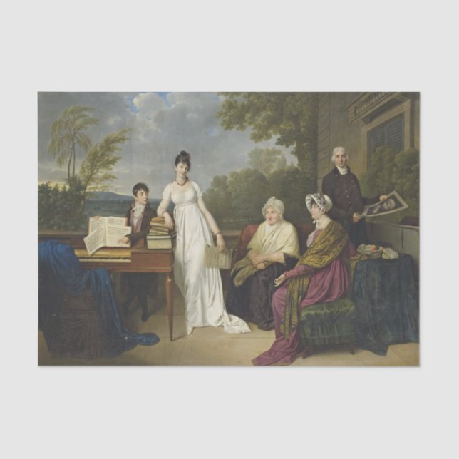 A Young Person Hesitating to Play the Piano Tissue Paper (Front)