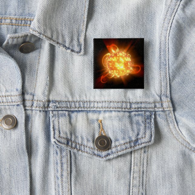 A Young Red Dwarf 15 Cm Square Badge (In Situ)