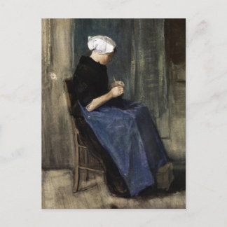 A Young Scheveningen Woman Knitting Postcard