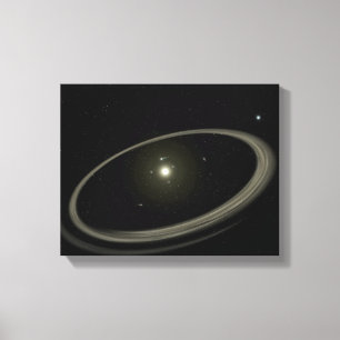 A young star circled by full-sized planets canvas print