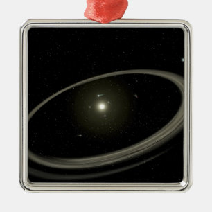 A young star circled by full-sized planets metal tree decoration