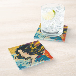 A Young Vietnamese Woman Glass Coaster