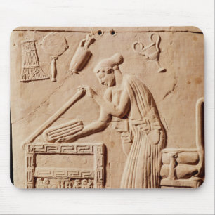 A young woman arranging her clothes in a mouse mat