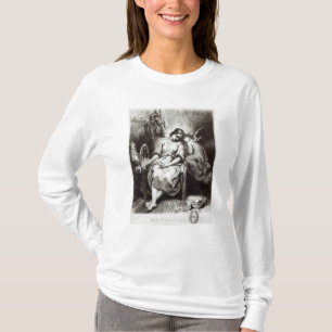 A Young Woman Dozing with an Angel T-Shirt