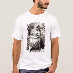 A Young Woman Dozing with an Angel T-Shirt