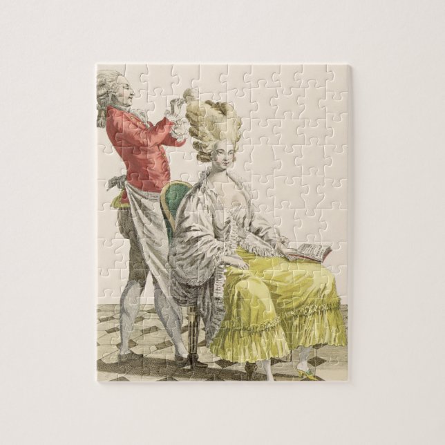 A Young Woman in a Peignoir with her Hairdresser, Jigsaw Puzzle (Vertical)