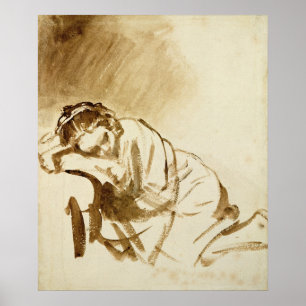 A Young Woman Sleeping c.1654 Poster