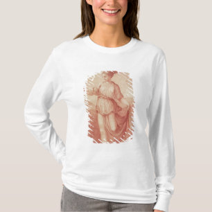 A Young Woman walking bare-footed in a Landscape T-Shirt