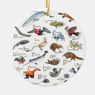 A-Z of amazing animals Ceramic Tree Decoration
