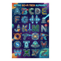 A-Z Retro Scifi Alphabet