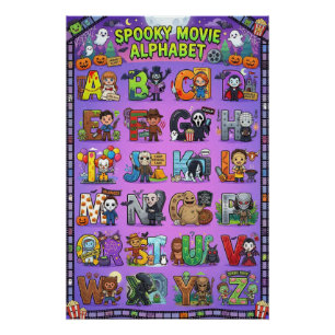 A-Z Spooky Movie Alphabet Poster