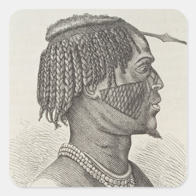 A Zandeh from The History of Mankind Square Sticker (Front)