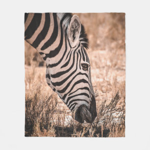 A ZEBRA ETOSHA NATIONAL PARK FLEECE BLANKET