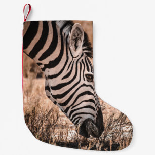 A ZEBRA ETOSHA NATIONAL PARK SMALL CHRISTMAS STOCKING