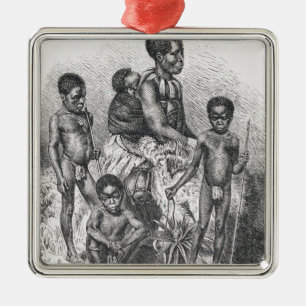 A Zulu family from The History of Mankind Metal Tree Decoration