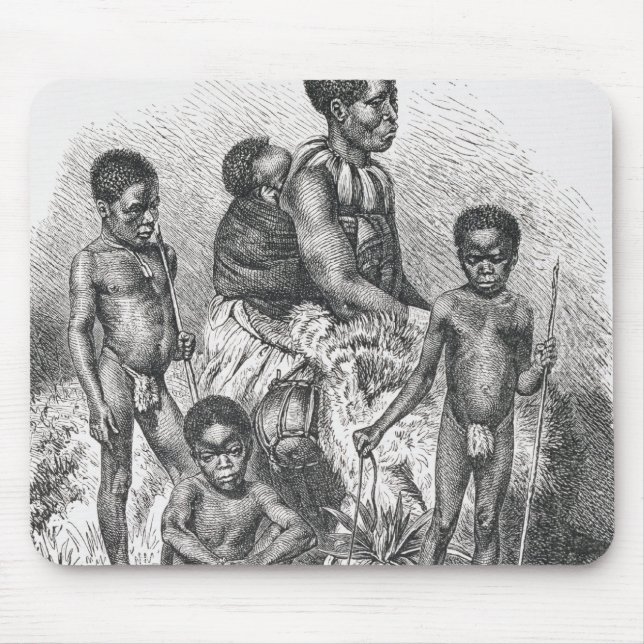 A Zulu family from The History of Mankind Mouse Mat (Front)