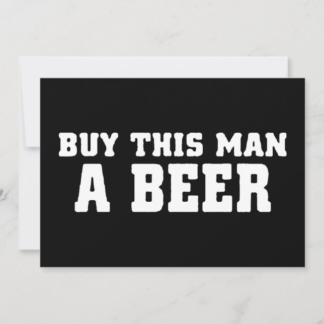 aa31 buy this man beer bachelor party funny humour invitation (Front)