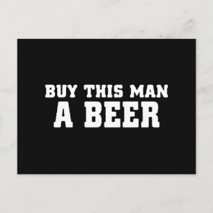 aa31 buy this man beer bachelor party funny humour postcard