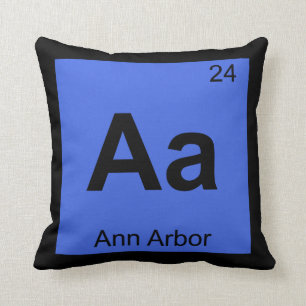 Aa - Ann Arbor Michigan Chemistry Periodic Table Cushion